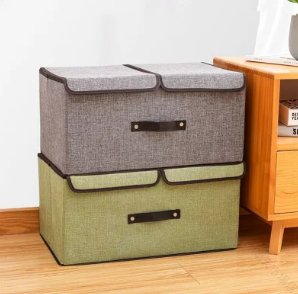 大容量 収納ボックス 衣装ケース 50x30x25cm 衣類収納 折りたたみ 蓋付き 厚手冬物 ワードローブ整理 組み立て簡単収納ボックス 防湿 防